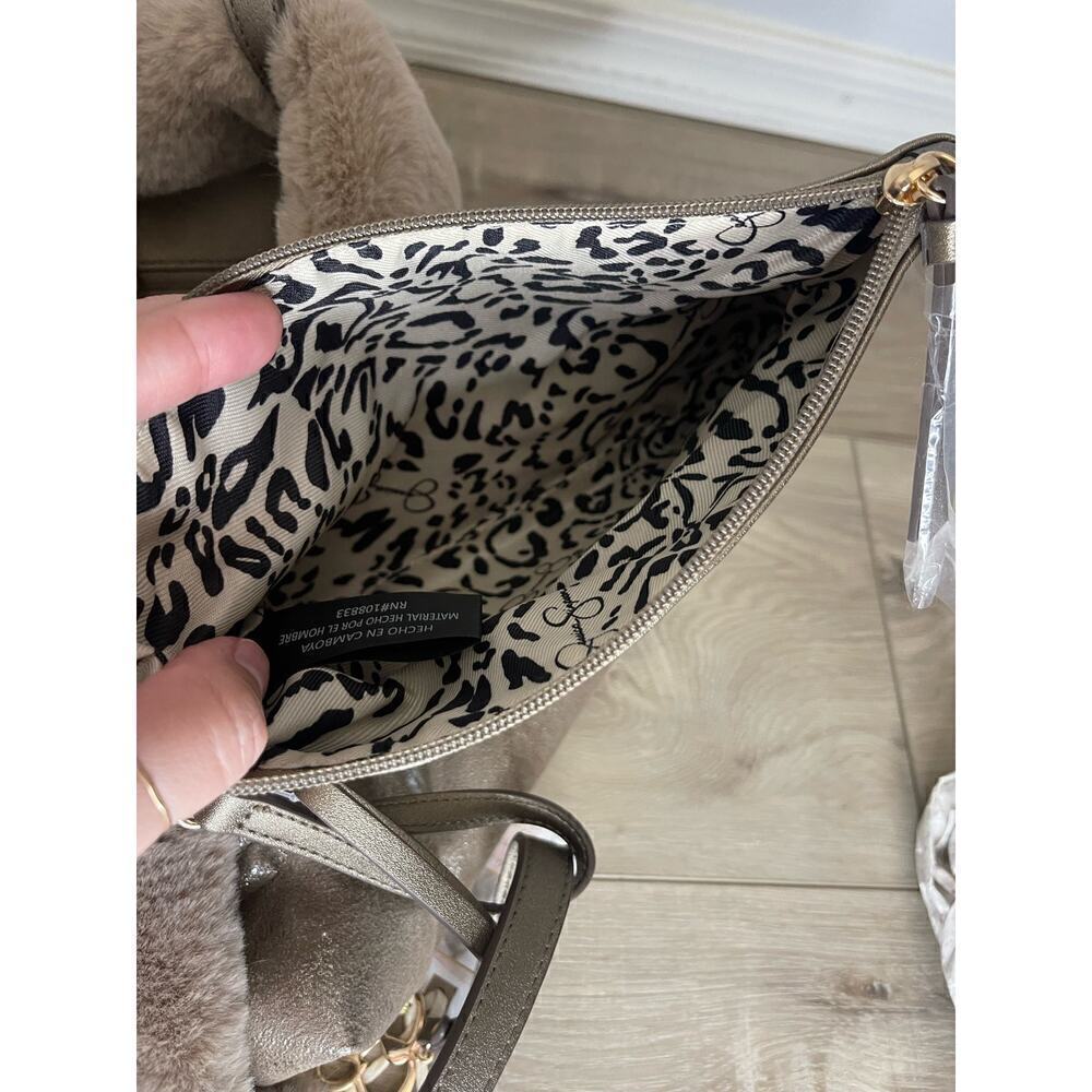 Jessica Simpson Flora Faux Fur Tote Bag In Champagne - Picture 10 of 14